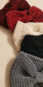 Χειροποίητη Πλεχτή Βελουτέ Κορδέλα Φιόγκος - Image 2