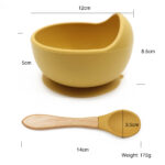 Μπoλ Φαγητού Σιλικόνης με κουτάλι Dusty Blue - Image 2