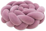 Πάντα πλεξούδα τριπλή χειροποίητη Velvet 200x18εκ Dusty Pink - Image 5