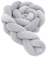 Πάντα πλεξούδα τριπλή χειροποίητη Velvet 200x18εκ Light Grey - Image 2