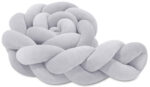 Πάντα πλεξούδα τριπλή χειροποίητη Velvet 200x18εκ Light Grey - Image 4