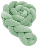 Πάντα πλεξούδα τριπλή χειροποίητη Velvet 200x18εκ Olive - Image 2