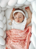 Πάντα πλεξούδα τριπλή χειροποίητη Velvet 200x18εκ Pure White - Image 3