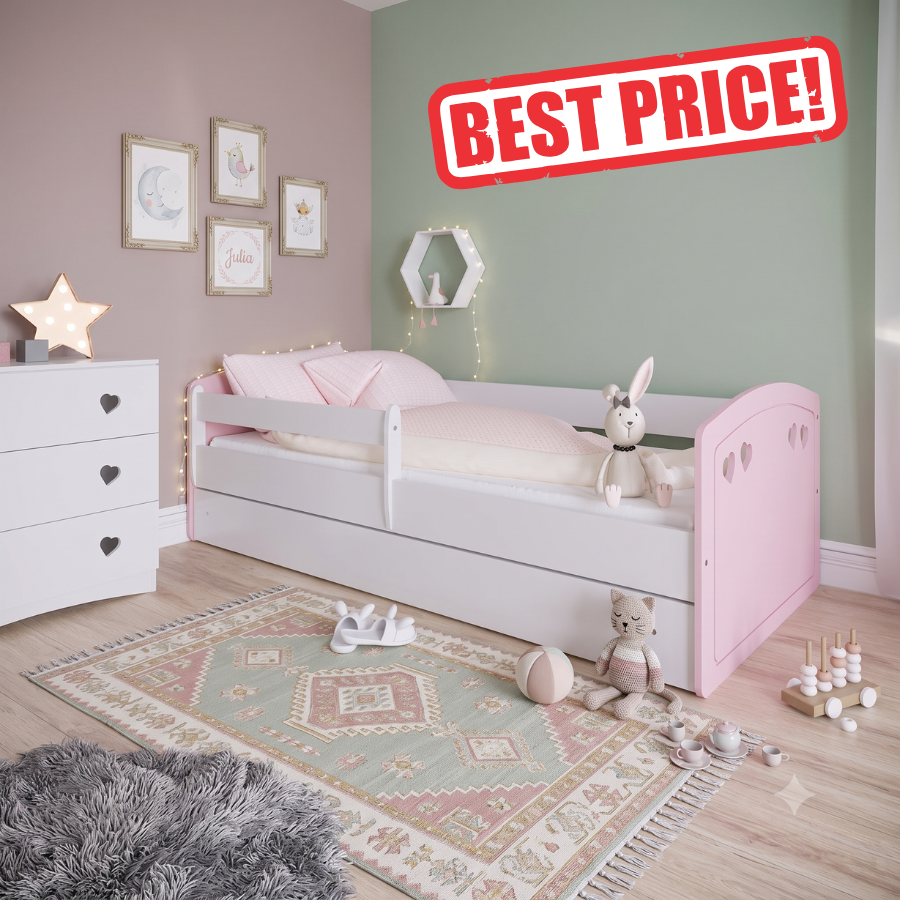 Julia Pink Sale Julia - Baby Pink Παιδικό κρεβάτι (Με συρτάρι + δώρο το στρώμα) - Image 1