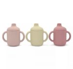 Ποτηράκι σιλικόνης με χερούλια Dusty Pink 120ml - Image 3