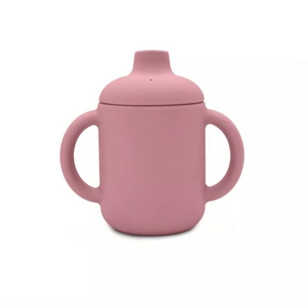 Ποτηράκι σιλικόνης με χερούλια Dusty Rose 120ml