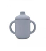 Ποτηράκι σιλικόνης με χερούλια Dusty Blue 120ml