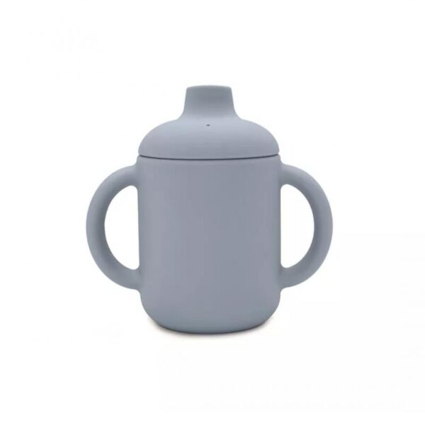 Ποτηράκι σιλικόνης με χερούλια Dusty Blue 120ml