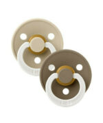 BIBS Colour Καουτσούκ Vanilla / Dark Oak Night 0-6 μηνών 2τμχ