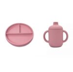 Σετ Φαγητού Πιάτο με χωρίσματα + Ποτηράκι με χερούλια Dusty Rose - Image 4