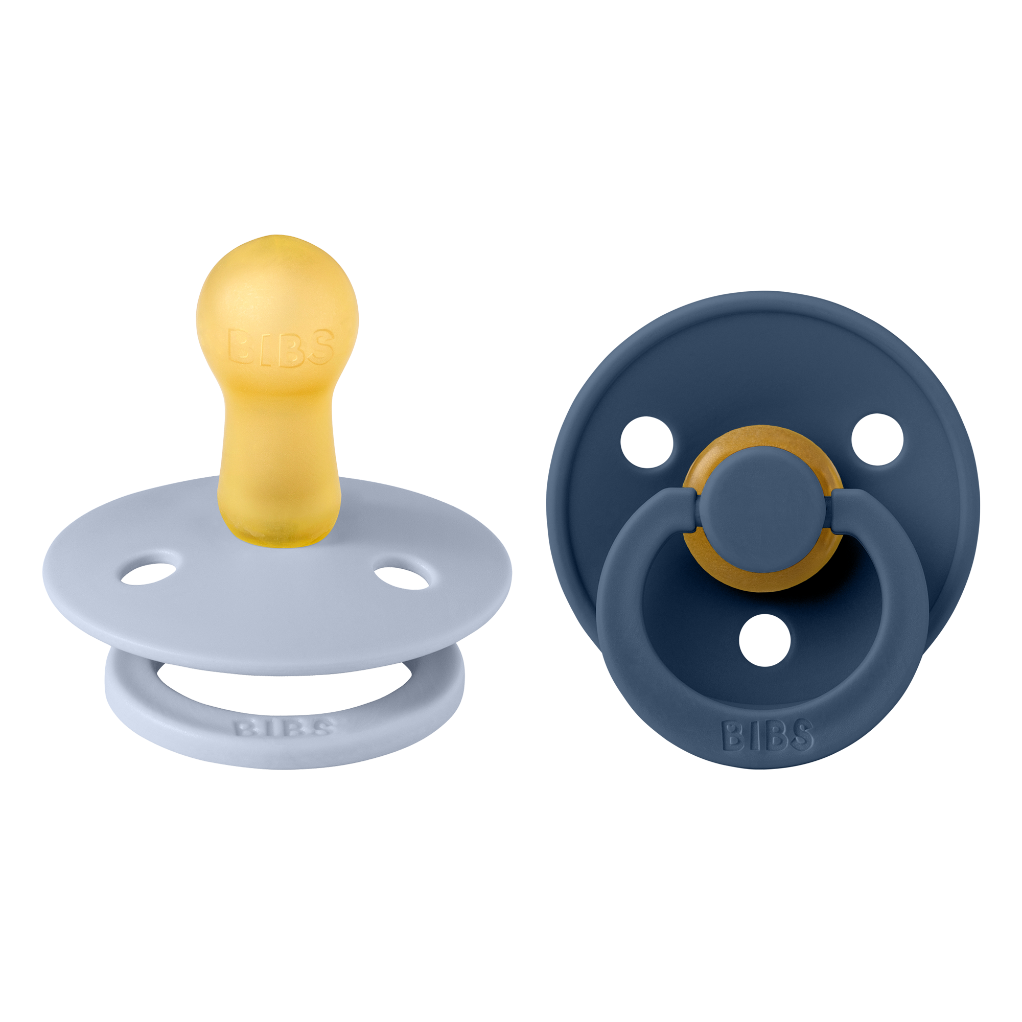 BIBS Colour Καουτσούκ Dusty Blue / Steel Blue 6-18 μηνών 2τμχ - Image 1