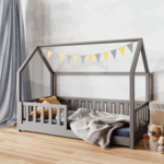 Κρεβάτι Σπιτάκι 200x160 μασίφ με προστατευτικό κάγκελο - Image 7