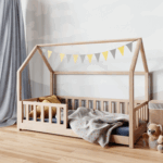 Κρεβάτι Σπιτάκι 200x160 μασίφ με προστατευτικό κάγκελο - Image 6