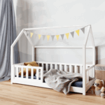 Κρεβάτι Σπιτάκι 200x160 μασίφ με προστατευτικό κάγκελο - Image 4