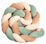 Πάντα πλεξούδα τριπλή χειροποίητη Velvet 200x18εκ ecru-olive-caramel - Image 4