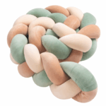 Πάντα πλεξούδα τριπλή χειροποίητη Velvet 200x18εκ ecru-olive-caramel