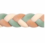 Πάντα πλεξούδα τριπλή χειροποίητη Velvet 200x18εκ ecru-olive-caramel - Image 2