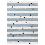 Παιδικό Χαλί Stripes and Dots Blue160x230εκ.