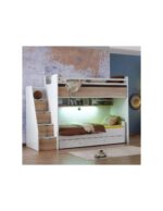 JOKER παιδική κουκέτα ΛΕΥΚΟ / ΦΥΣΙΚΟ ΞΥΛΟ για στρώμα 100 X 200 - Image 2