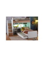 JOKER παιδική κουκέτα ΛΕΥΚΟ / ΦΥΣΙΚΟ ΞΥΛΟ για στρώμα 100 X 200 - Image 5