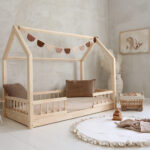 Bello Duo Μontessori παιδικό κρεβάτι μασίφ με αφαιρούμενα κάγκελα