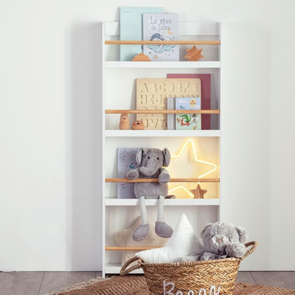 Παιδική Βιβλιοθήκη με 4 ράφια 55x15x118cm - Ξύλου/Λευκό