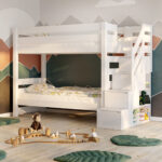 EVEREST Κουκέτα ΜΑΣΙΦ για στρώματα 200×90 με Σκαλοπάτια Λευκή - Image 6