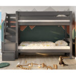 EVEREST Κουκέτα ΜΑΣΙΦ για στρώματα 200×90 με Σκαλοπάτια Γκρι - Image 6