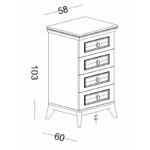 Συρταριέρα ψηλή Alegra - Image 2