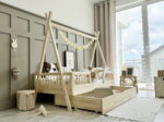 Tipi DUO PLUS with rung rail παιδικό κρεβάτι φυσικό ξύλο μασίφ με συρτάρι / δεύτερο κρεβάτι - Image 2