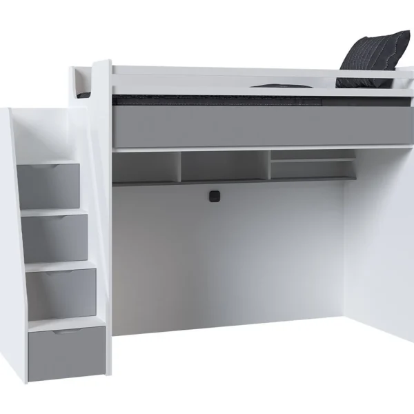 JOKER παιδική κουκέτα ΛΕΥΚΟ / ΓΚΡΙ για στρώμα 100 X 200