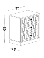 Συρταριέρα Bella με 3 συρτάρια - Image 4