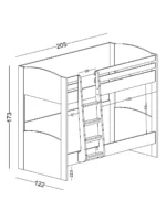 GLORIA- Κουκέτα  για στρώματα 200x100 εκ. με συρόμενο έξτρα κρεβάτι - Image 9