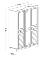 Τρίφυλλη ντουλάπα Marje - Image 3