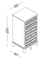 Συρταριέρα ψηλή Mirage - Image 3