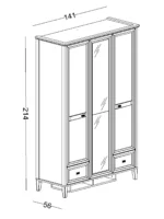 Τρίφυλλη ντουλάπα με καθρέφτη Orion - Image 4