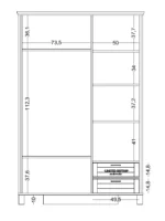 Τρίφυλλη ντουλάπα Hayal - Image 5