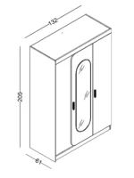 Τρίφυλλη ντουλάπα Linda - Image 4