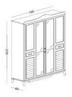 Τετράφυλλη ντουλάπα Marje - Image 4