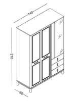 Τρίφυλλη ντουλάπα Poli - Image 3