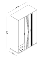 Τρίφυλλη ντουλάπα Porto - Image 4