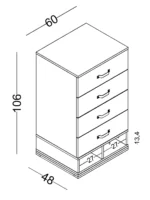 Συρταριέρα ψηλή Porto - Image 3