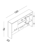 Γραφείο με ράφια Porto - Image 2