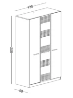 Τρίφυλλη ντουλάπα Twin - Image 4