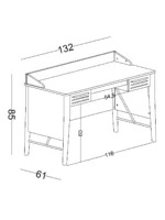 Γραφείο με ράφια Twin - Image 3