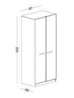 Δίφυλλη ντουλάπα με ράφια Twin - Image 3