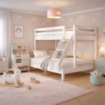 Everest ημίδιπλή κουκέτα μασίφ Λευκή