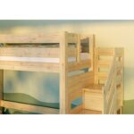 Everest κουκέτα Ημιώροφου μασίφ με σκαλοπάτια φυσικό ξύλο - Image 2