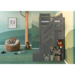 Everest κουκέτα Ημιώροφου μασίφ με σκαλοπάτια Γκρι - Image 4