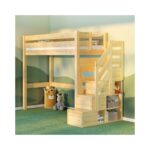 Everest κουκέτα Ημιώροφου μασίφ με σκαλοπάτια φυσικό ξύλο - Image 6